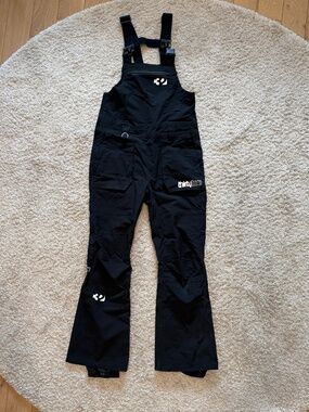 ThirtyTwo Basement Bib Snowboard Pants Black XS 15K Waterproof